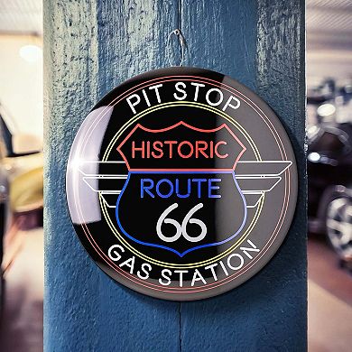 American Art Décor Route 66 Pit Stop Metal Sign