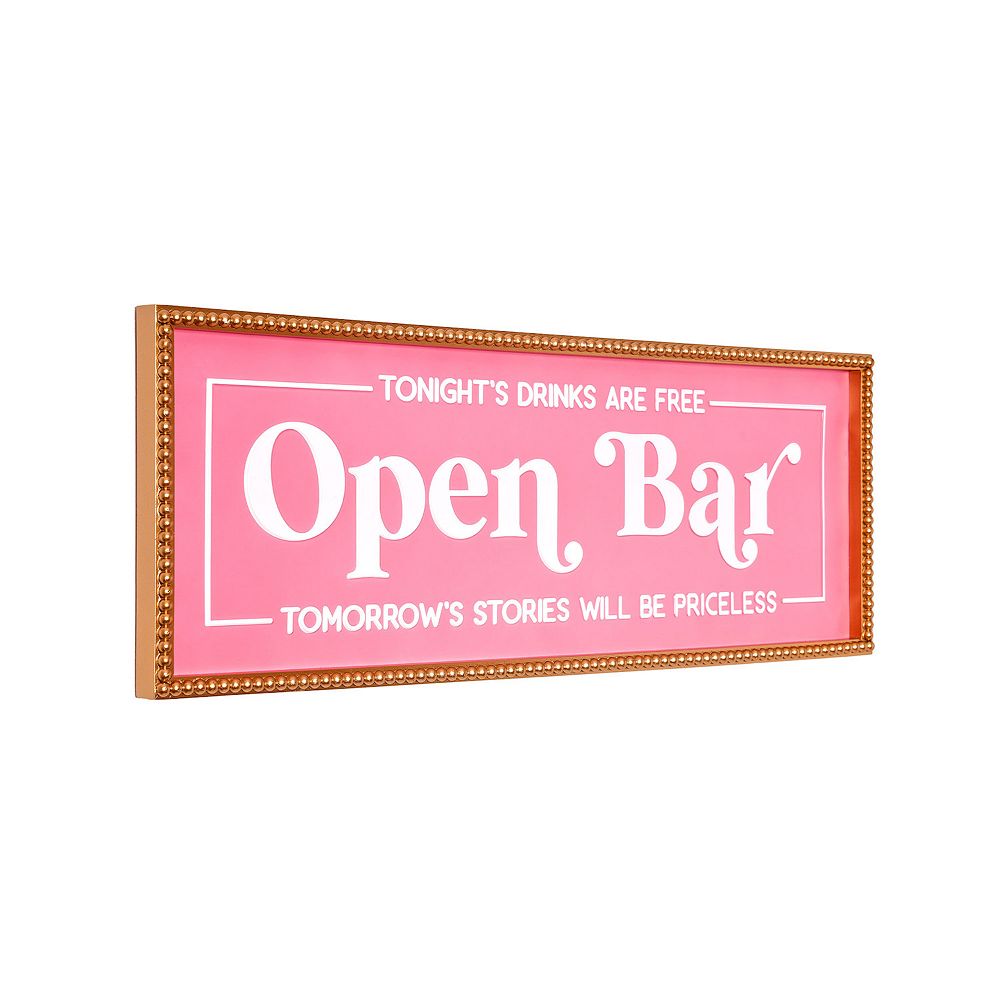 American Art Décor Open Bar Metal Sign