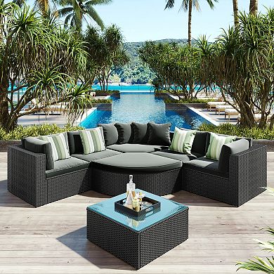 Merax 7-piece Outdoor Wicker Sofa Set, Rattan Sofa Lounger, Conversation Sofa