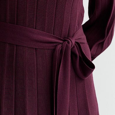Women's Robbie Bee Long Sleeve A-Line Sweater Dress