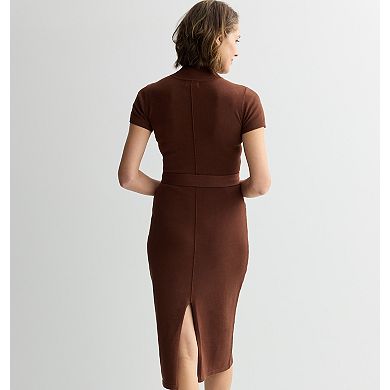 Women's Robbie Bee Cap Sleeve Sweater Dress with Belted Waist & Pockets