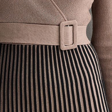 Women's Robbie Bee Rib Pleated Sweater Dress