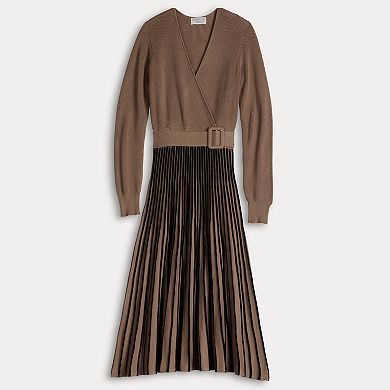 Women's Robbie Bee Rib Pleated Sweater Dress