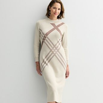 Women's Robbie Bee Long Sleeve Mock Neck Dress