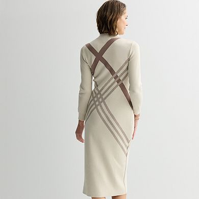 Women's Robbie Bee Long Sleeve Mock Neck Dress