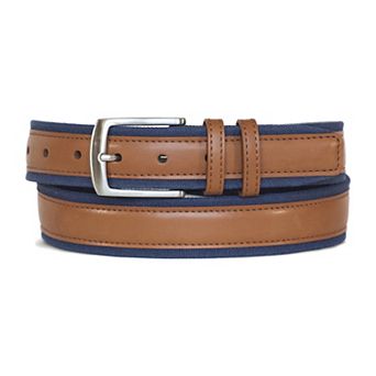 Men's Nautica Signature Canvas Leather Overlay Belt
