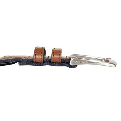 Men's Nautica Signature Canvas Leather Overlay Belt