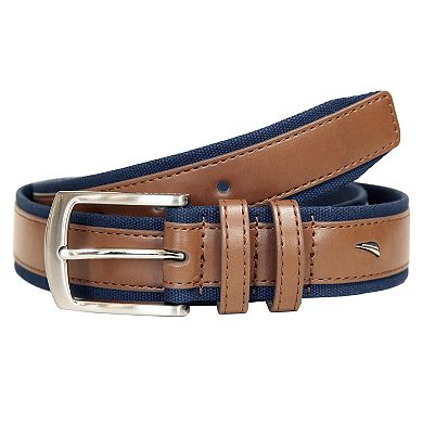 Men's Nautica Signature Canvas Leather Overlay Belt