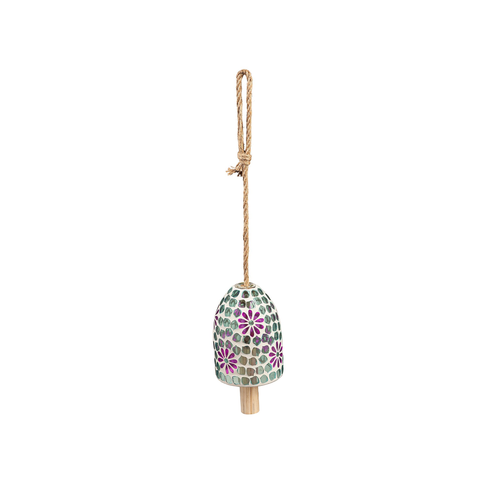 Evergreen Enterprises Floral Mosaic Bell Hanging Chime, Multi