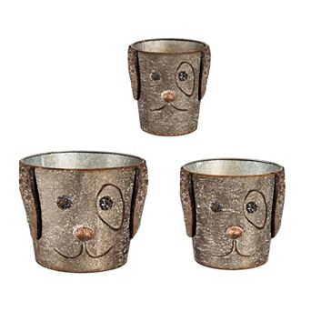 Evergreen Enterprises Metal Dog Bucket Planter 3 pc Set