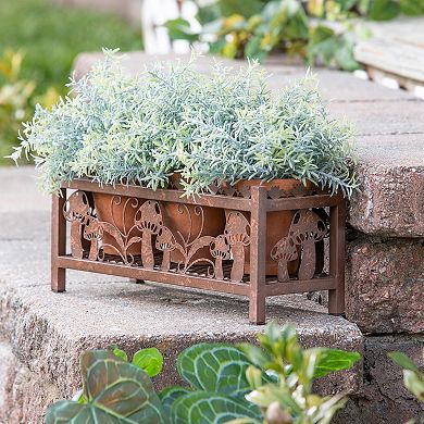 Evergreen Enterprises Rustic Finish Laser Cut Mushroom Planter