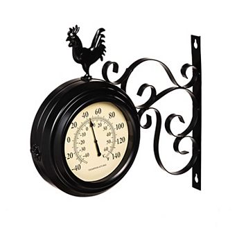 Evergreen Enterprises Petal & Plow Metal Rooster Outdoor Wall Clock