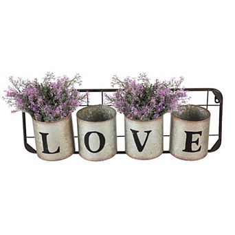 Evergreen Enterprises Galvanized Metal "Love" Wall Pockets