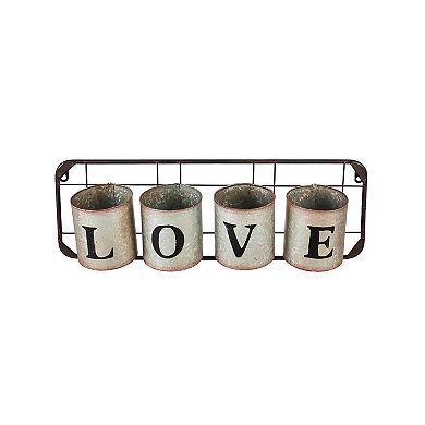 Evergreen Enterprises Galvanized Metal "Love" Wall Pockets