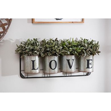 Evergreen Enterprises Galvanized Metal "Love" Wall Pockets