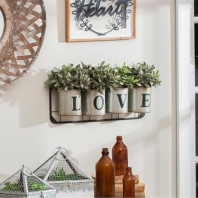 Evergreen Enterprises Galvanized Metal "Love" Wall Pockets