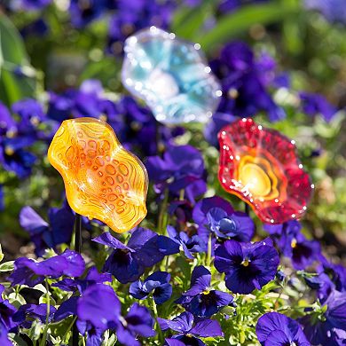 Evergreen Enterprises Whimsical Glass Plant Picks Set of 3