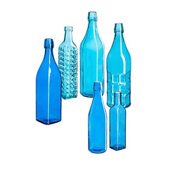 Evergreen Enterprises 6 pc Blue Glass Outdoor Bottle Tree Set
