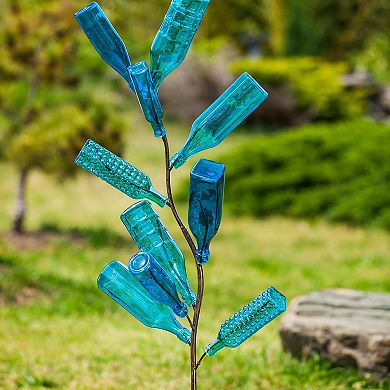 Evergreen Enterprises 6-Piece Blue Glass Outdoor Bottle Tree Set