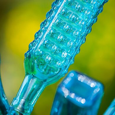 Evergreen Enterprises 6-Piece Blue Glass Outdoor Bottle Tree Set