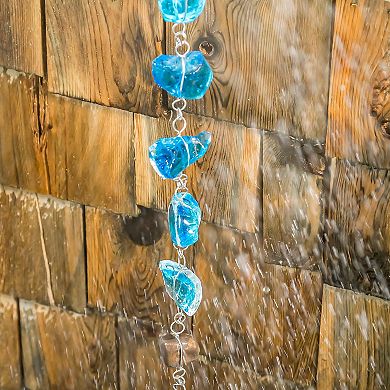 Evergreen Enterprises Blue Glass Rain Chain