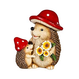 Evergreen Enterprises Resin Mushroom Hedgehog Family Garden Statue