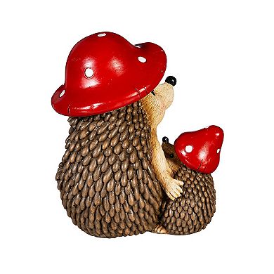 Evergreen Enterprises Resin Mushroom Hedgehog Family Garden Statue