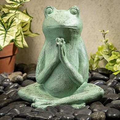 Evergreen Enterprises Praying Verdigris Frog Garden Statue