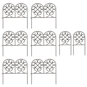 Evergreen Enterprises Scrollwork Wrought Iron Edging with Ground Stakes