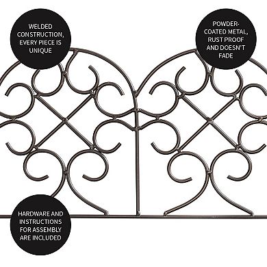Evergreen Enterprises Scrollwork Wrought Iron Edging with Ground Stakes