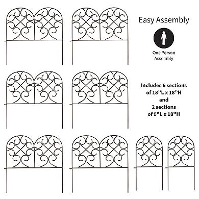 Evergreen Enterprises Scrollwork Wrought Iron Edging with Ground Stakes