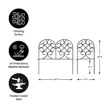 Evergreen Enterprises Scrollwork Wrought Iron Edging with Ground Stakes