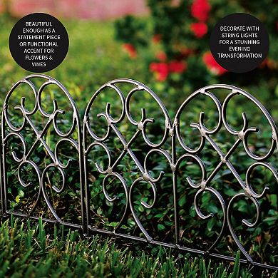 Evergreen Enterprises Scrollwork Wrought Iron Edging with Ground Stakes