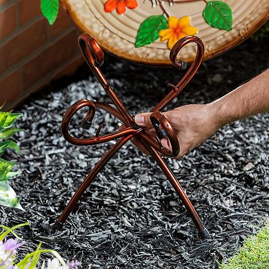 Evergreen Enterprises Metal Copper Convertible Bird Bath Stand
