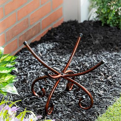 Evergreen Enterprises Metal Copper Convertible Bird Bath Stand