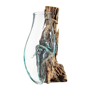 Evergreen Enterprises Wall Mounted Glass Planter on Driftwood