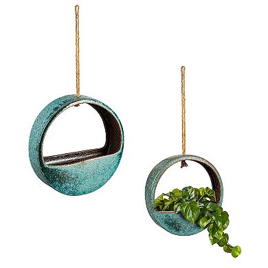 Evergreen Enterprises 2-pk. Ceramic Flower Pendant Planter Set