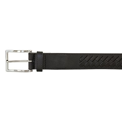 Men's Nautica Center Woven Leather Belt
