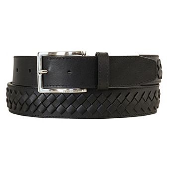 Men's Nautica Center Woven Leather Belt