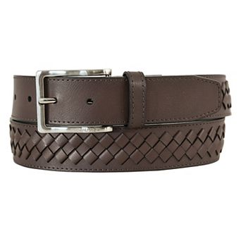 Men's Nautica Center Woven Leather Belt