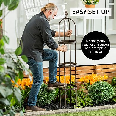 Evergreen Enterprises 5' Powder-Coated Steel Garden Obelisk