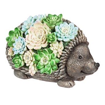 Evergreen Enterprises Solar LED Light Succulent Hedgehog Garden Statue