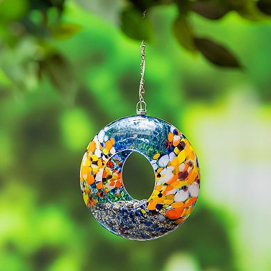 Evergreen Enterprises 8"D Solar Art Glass Fly Through Bird Feeder