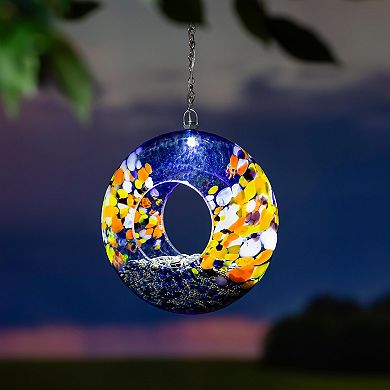 Evergreen Enterprises 8"D Solar Art Glass Fly Through Bird Feeder