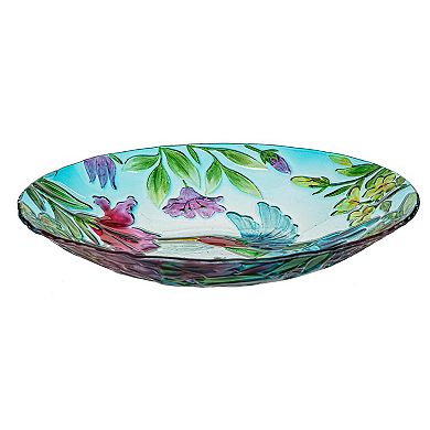 Evergreen Enterprises 18 in. Hummingbird Glass Bird Bath