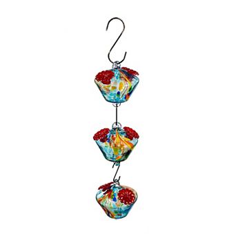 Evergreen Enterprises Art Glass Hanging Chained Hummingbird Feeder