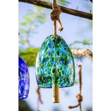 Evergreen Enterprises Art Glass Speckle Turquoise Bell Chime