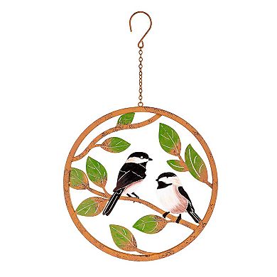 Evergreen Enterprises 2-pc. Diameter Rustic Friends Bird Hand Painted Hanging Decor