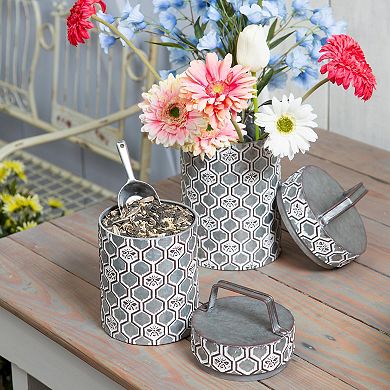 Evergreen Enterprises 2-pc. Pollinator Garden Storage Embossed Metal Containers