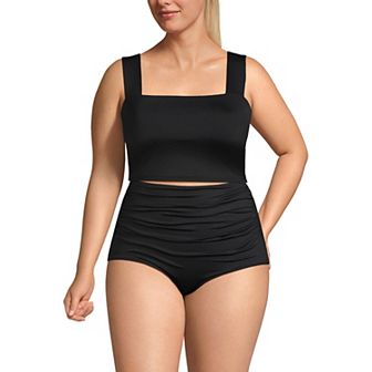 Plus Size Lands' End Square Neck Tankini Top